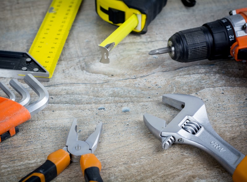 Technician tools laid out ready for an RO service visit